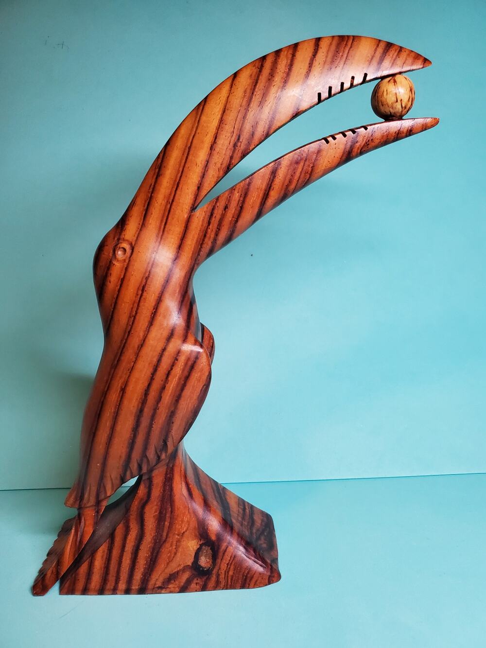 Wooden Bird Figurine - 8"
